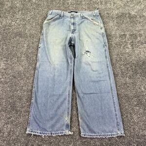 Vtg Levis Jeans Mens 36x30 Blue Relaxed Straight Denim Distressed Carpenter Y2K